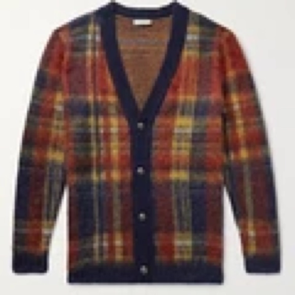 Etro Men's Vibrant Plaid Cardigan